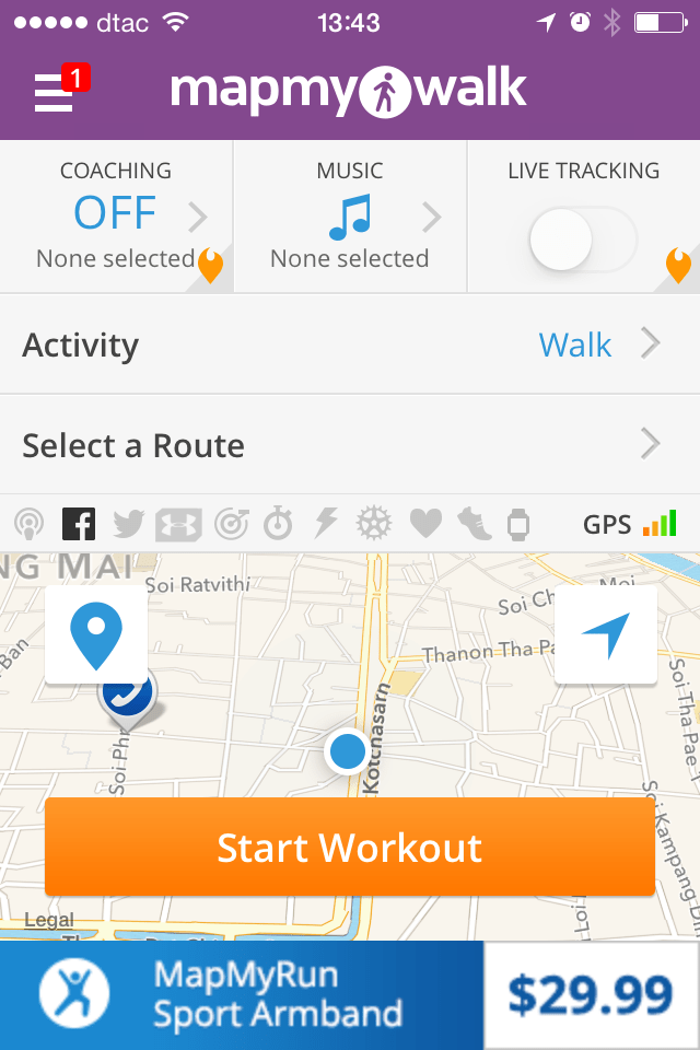 Map My Walk app
